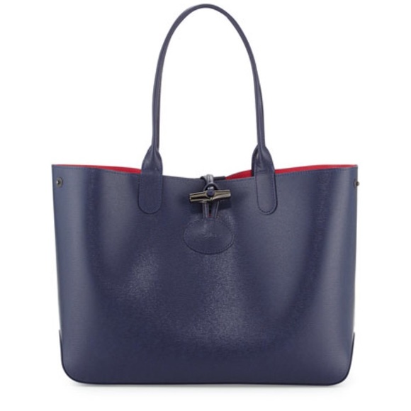 Longchamp Roseau reversible navy/pink tote Longchamp Roseau reversible navy/pink tote